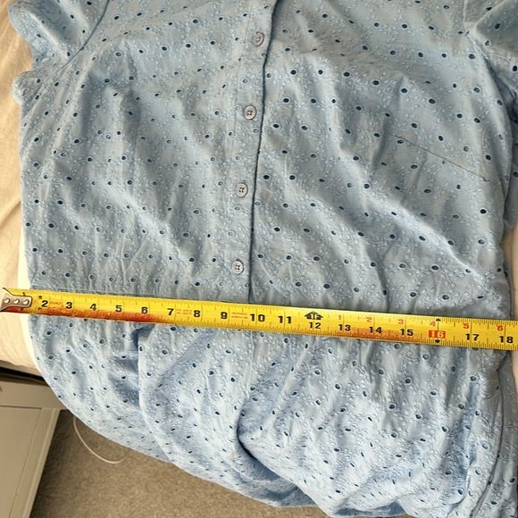 Lauren Ralph Lauren Blue eyelet midi-dress w/ belt, size 14 excellent condition - Picture 11 of 11